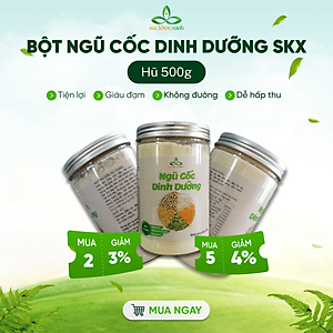 Bột ngũ cốc dinh dưỡng SKX hộp 500g (gồm bột đậu gà - lăng đỏ - hà lan vàng - hà lan xanh - yến mạch)
