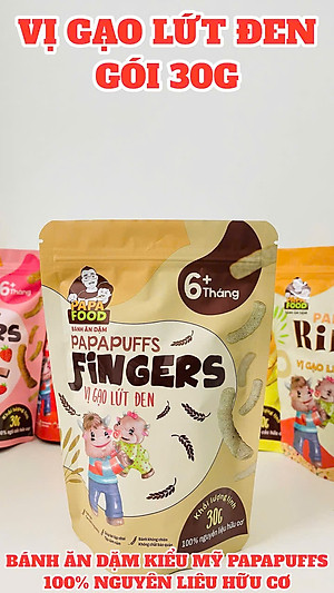 Bánh ăn dặm PAPAFOOD PAPAPUFFS FINGERS - 100% Nguyên Liệu Hữu Cơ - CHO BÉ DỊ ỨNG ĐẠM SỮA BÒ & CHÀM SỮA - Gói 30G - (MSMV: 8938549094094)
