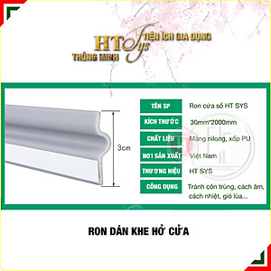 Ron Chặn Khe Cửa HT SYS - Chất Liệu PU Và PE Cải Tiến, Dài 2 Mét - Cuộn Ron Dán Khe Cửa, Chân Cửa, Khung Cửa - Ngăn Gió Lùa, Cách Âm, Chống Bụi, Ngăn Côn Trùng, Chống Thoát Khí Điều Hòa, Chống Va Đập Cửa - Hàng Chính Hãng