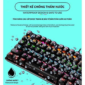 Bàn phím cơ máy tính - Bàn phím cơ gaming Crack K2 PRO, LED RGB 10 chế độ nháy khác nhau dành cho máy tính, laptop