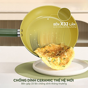 Chảo phủ sứ cao cấp Elmich Olive EL-5965OV nhiều size, Hàng chính hãng, dùng được mọi bếp - JoyMall