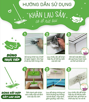 Combo 4 Tặng 1 Hộp Khăn lau sàn hút bụi tĩnh điện Ihomeda ( 25 khăn/ hộp) -  Combo 4 Free 1 iHomeda static dusting floor dry wipes ( 25 sheets/ box)