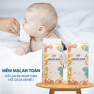 Thùng 4 gói khăn giấy, khăn giấy treo tường dạng rút đáy, khăn giấy cao cấp