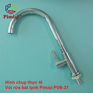 Vòi Rửa Chén Lạnh 1 Đường Nước INOX 304 Pimisi Cao Cấp Mạ Xi Cr/Ni Sáng Bóng Cổ Xoay Bi Cấp Nước Cho Chậu Rửa Bát 1-2-3 Hố Trong Nhà Bếp Gắn Chậu Âm - Dương Bàn Đá Quay 360 Tăng Áp Kiểu Đơn Cổ Ngỗng Cần Cứng - Thân - Để To | Hàng chính hãng