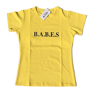 Áo thun nữ MXM cổ tròn ôm body cotton 4 chiều cực tôn dáng in chữ B.A.BE.S ( ANU006 )