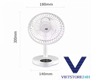 Quạt Sạc DP-7626 Cảm Ứng Có Đèn VT - Hàng chính hãng