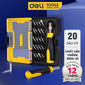 Bộ Tua Vít Sửa Chữa 20/30 Đầu Vít Đa Chức Năng Deli Cao Cấp - Chất Liệu Siêu Bền, Thiết Kế Gọn Nhẹ Tinh Tế