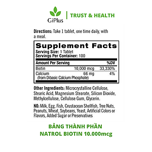 Biotin mọc tóc Natrol Beauty Mỹ hỗ trợ tóc mọc nhanh hơn, dày hơn, cho mái tóc khỏe mạnh, làn da rạng rỡ và móng tay chắc khỏe - QuaTangMe Extaste