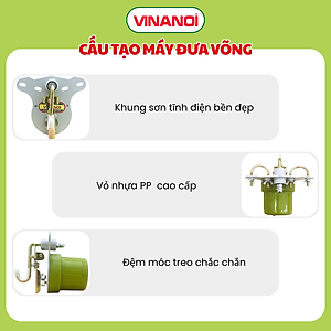 [Mẫu mới cao cấp ]Máy Đưa Võng Tự Động Cao Cấp Vinanoi Asanta AS100 - Sức Đưa 100 Kg Cho Cả Mẹ Và Bé, Dùng Điện 110-220v và pin sạc dự phòng