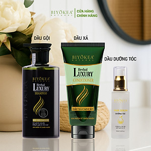 Dầu xả bồ kết thảo dược, kích thích mọc tóc, dưỡng tóc, ngừa xơ rối, phục hồi tóc suôn mượt Herbal Luxury Biyokea 320ml