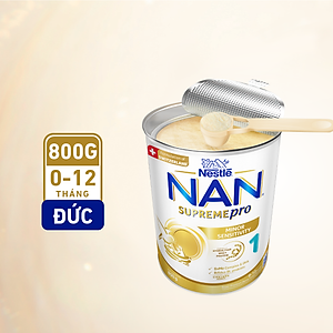 Sữa bột Nestlé NAN SUPREMEPRO 1 800g nhập khẩu Đức với 5HMO & đạm Gentle Optipro ( Dành cho trẻ từ 0 - 12 tháng tuổi)
