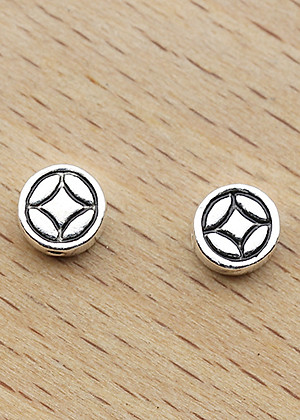 Combo 3 charm bạc xỏ ngang họa tiết đồng tiền - Ngọc Quý Gemstones