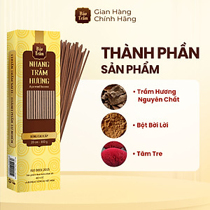 Nhang Trầm Hương 20cm Cao Cấp – Hộp Vàng 100g | Bảo Trầm – Thơm Tự Nhiên, Không Khói Gắt, An Toàn
