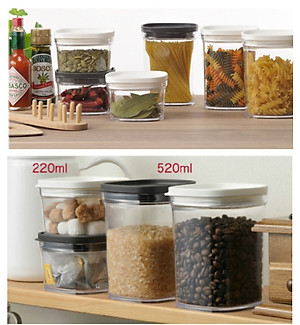 Hộp đựng thực phẩm khô Inomata, nắp mềm dẻo ôm khít với thân hộp giúp giữ kín & bảo quản thực phẩm an toàn - nội địa Nhật Bản