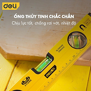 Thước Thủy Deli Cao Cấp Chính Hãng - Chất Liệu Hợp Kim Nhôm Siêu Bền, Chính Xác Tuyệt Đối, Tiện Dụng DL290230 EDL290400
