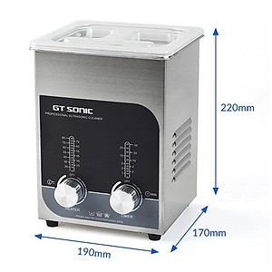 Máy rửa siêu âm GTsonic T2 – 2L, công nghệ sóng siêu âm hiện đại, làm sạch nhanh mọi vết bẩn, vết hoen ố và cặn bám trên bề mặt sản phẩm, phù hợp trang sức, mắt kính, đồng hồ, linh kiện điện tử – Hàng chính hãng