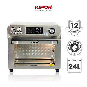 Nồi chiên không dầu KIPOR KP-AF655 - 24L - Lò nướng 2 mặt trên dưới RAPID AIR đối lưu toả nhiệt đều - Thân nồi inox 304 - Hàng chính hãng