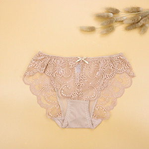 Quần Lót Nữ Ren Cạp Vừa Luperi LU3QL730 Dáng Bikini Mềm Mịn, Co Giãn, Không Lằn Mông, Kháng Khuẩn, Khử Mùi Tốt