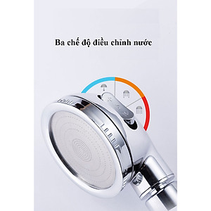 Bát sen tắm nóng lạnh mạ crom, đầu vòi tắm tăng áp mặt Inox kèm nút tắt mở với 3 chế độ nước