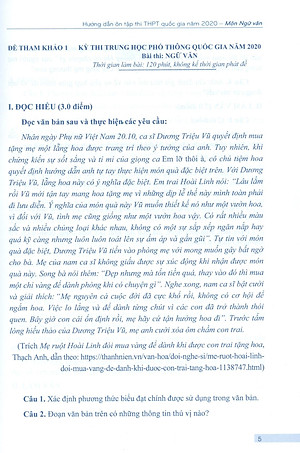 Sách Hướng Dẫn Ôn Tập Thi THPT Quốc Gia 2020 Môn Ngữ Văn