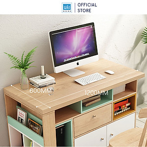 Bàn Làm Việc Sáng Tạo Kèm Tủ Sách Phong Cách Bắc Âu Thương Hiệu SIB Decor (Không Gồm Ghế) BLV07