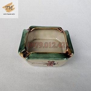 Bộ ấm chén Bát Tràng men bóng vẽ Chuồn khoai đủ phụ kiện