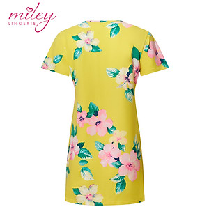 Đầm Ngủ Nữ Ngắn Có Tay Hoa Văn Natural Blow Miley Lingerie_DCP0301