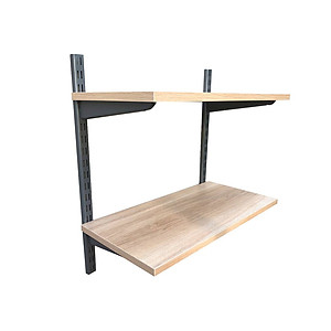 Kệ Ray Tường SMLIFE Railshelf 2 Tầng H60cm - Kệ Sách Treo Tường Tùy Biến Kích Thước & Vị Trí Hiện Đại Cho Căn Hộ Nhỏ