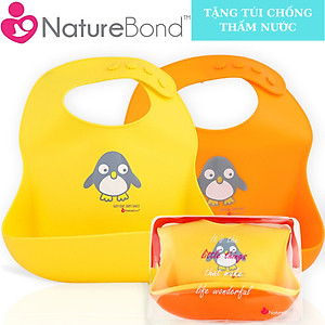 Bộ 2 Yếm Ăn Dặm Kích Thích Ngon Miệng NatureBond Cao Cấp, Chất Liệu SiliCone Thực Phẩm, An Toàn Cho Bé, Loại Yếm Có Máng, 2 Màu Hấp Dẫn, Kèm Túi Đựng Chống Thấm Nước