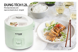 Nồi Cơm Điện Nắp Gài 1.2L Sunhouse Mama SHD8265B - Hàng Chính Hãng