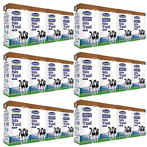 COMBO 6 LỐC SỮA TƯƠI TIỆT TRÙNG VINAMILK 100% SÔCÔLA - LỐC 4 HỘP X 110ML