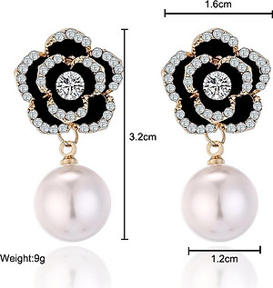 Bông tai hoa hồng ngọc trai sang trọng