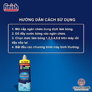 Nước làm bóng Finish 750ml dành cho máy rửa bát - Hàng chính hãng 