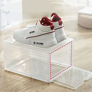 Hộp Đựng Giày Dép Bằng Nhựa Cứng Nắp Trong Suốt - Chịu Lực Tốt - Cửa Nam Châm - Dễ Dàng Tháo Lắp - Hàng Cao Cấp
