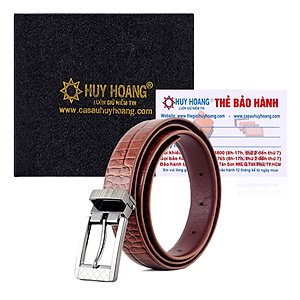 Thắt Lưng Nữ Da Thật Vân Cá Sấu Huy Hoàng HT5122 - Nâu