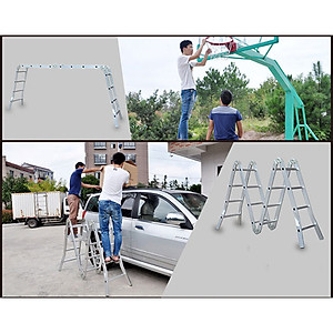 Thang nhôm gấp 4 khúc Nikita Nik44A chân choãi