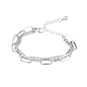 Vòng đeo tay lắc tay 2 lớp titan không đen không gỉ