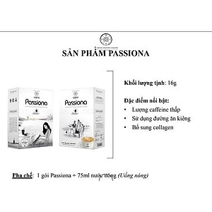 Combo 2 Hộp Cà Phê Sữa Hòa Tan Passiona Trung Nguyên Legend – Hộp 14 Gói 16gr  – Cà Phê Dành Cho Phái Đẹp, Ít Caffeine, Bổ Sung Collagen