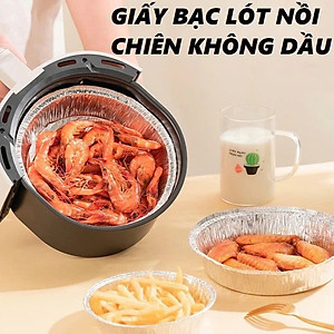 COMBO 20 Đĩa Giấy Bạc Lót Nồi Chiên Không Dầu, Khay Bạc Nướng Thực Phẩm 22cm