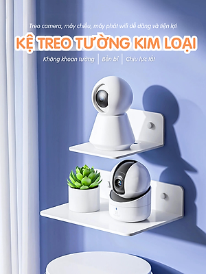Kệ treo kim loại Dola Home để máy chiếu, camera, bộ phát WiFi, loa, bàn phím không cần khoan đục có lỗ đi dây điện.