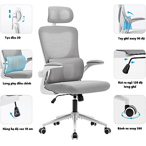 Ghế Công Thái Học Tựa Đầu, Ghế Công Thái Học, Ghế Văn Phòng  Thiết Kế Trẻ Trung Hiện Đại. Mesh Ergonomic Executive office chairs with headrest. Ghế lưới văn phòng điều hành Ergonomic với tựa đầu.