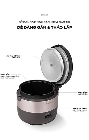 Nồi Cơm Điện Cuckoo 3.0 lít CR-1755- Lòng nồi chống dính- Hàng chính hãng Cuckoovina- Bảo hành 2 năm