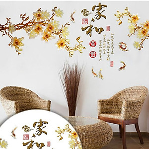 Decal dán tường Hoa mai thư pháp AmyShop DH082