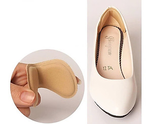 Bộ 2 cặp lót giày 4D bảo vệ gót chân và chống tuột gót giày (loại bầu) 1 CẶP KEM VÀ 1 CẶP ĐEN