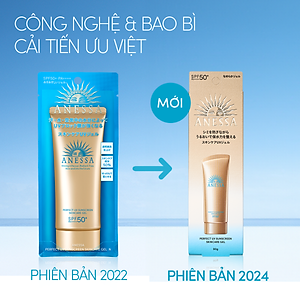 Bộ đôi Kem chống nắng dạng sữa dưỡng da kiềm dầu bảo vệ hoàn hảo + Kem chống nắng dạng gel dưỡng ẩm bảo vệ hoàn hảo (Anessa Gold Milk 60ml + Gold Gel 90g)