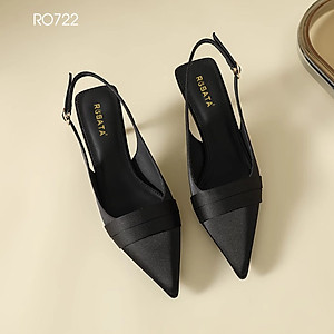 Giày cao gót nữ quai sau ROSATA RO722 - 6p - Đen, Hồng - HÀNG VIỆT NAM-BKSTORE