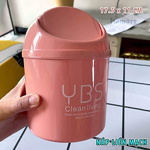 Thùng Rác Mini Để Bàn YBS Thùng Rác Nhỏ Cute Có Nắp Đậy Tiện Lợi 3 Màu Lựa Chọn