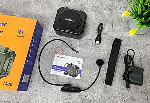 Loa trợ giảng Zansong M80 - Máy trợ giảng kèm micro cài tai không dây - Kết nối Bluetooth 4.2, AUX, USB, SD card, FM - Công suất 10W, điều chỉnh được echo - Pin sạc dung lượng lớn thời gian dùng lên đến 6h - Âm thanh rõ ràng, sắc nét - Hàng nhập khẩu