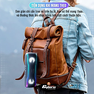 Loa Nghe Nhạc Bluetooth Cyboris F10, Loa siêu Bass,  Công suất 25W, Chống nước IPX7, Pin 2500mAh. Hàng Chính Hãng