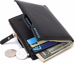 Bóp da nam BOGESI loại đứng BD153 - Màu đen